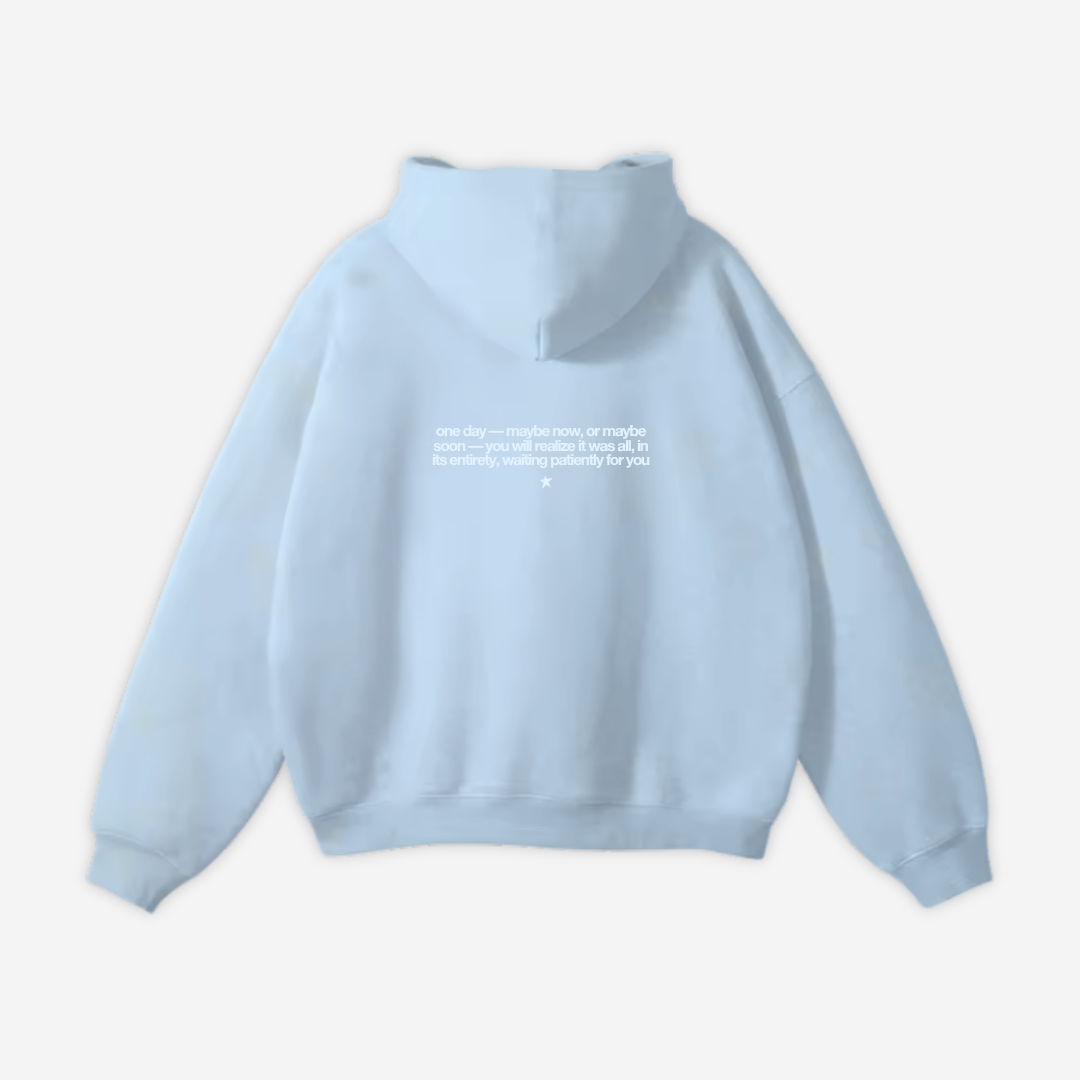 "The Awakening" hoodie in cloudy blue