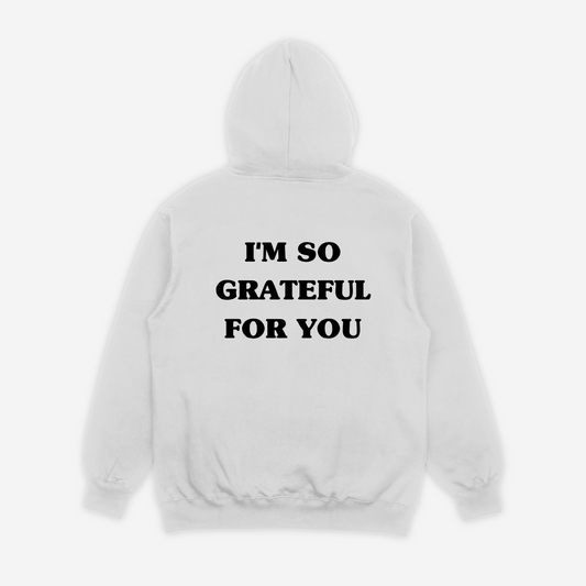 'GRATEFUL FOR YOU' ash gray hoodie