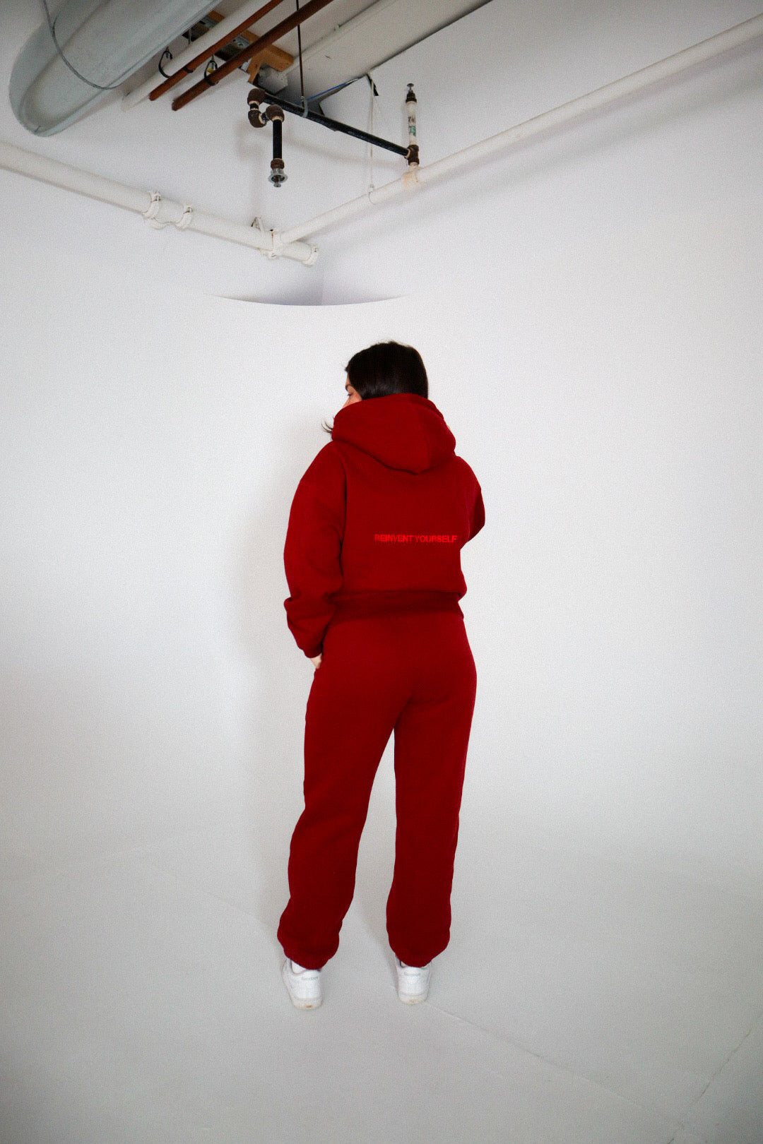 BASIC 'REINVENT' cranberry sweatpants