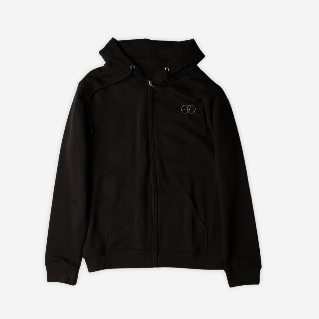 'THIS MOMENT' black zip-up