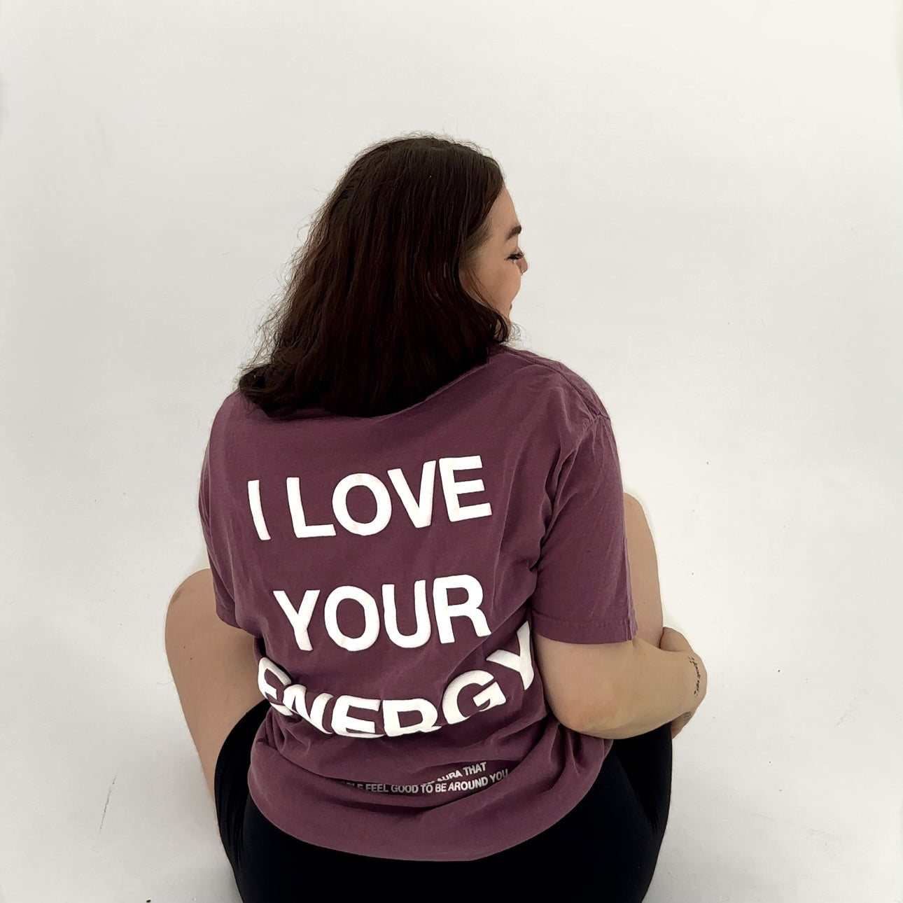 'I LOVE YOUR ENERGY' berry tee