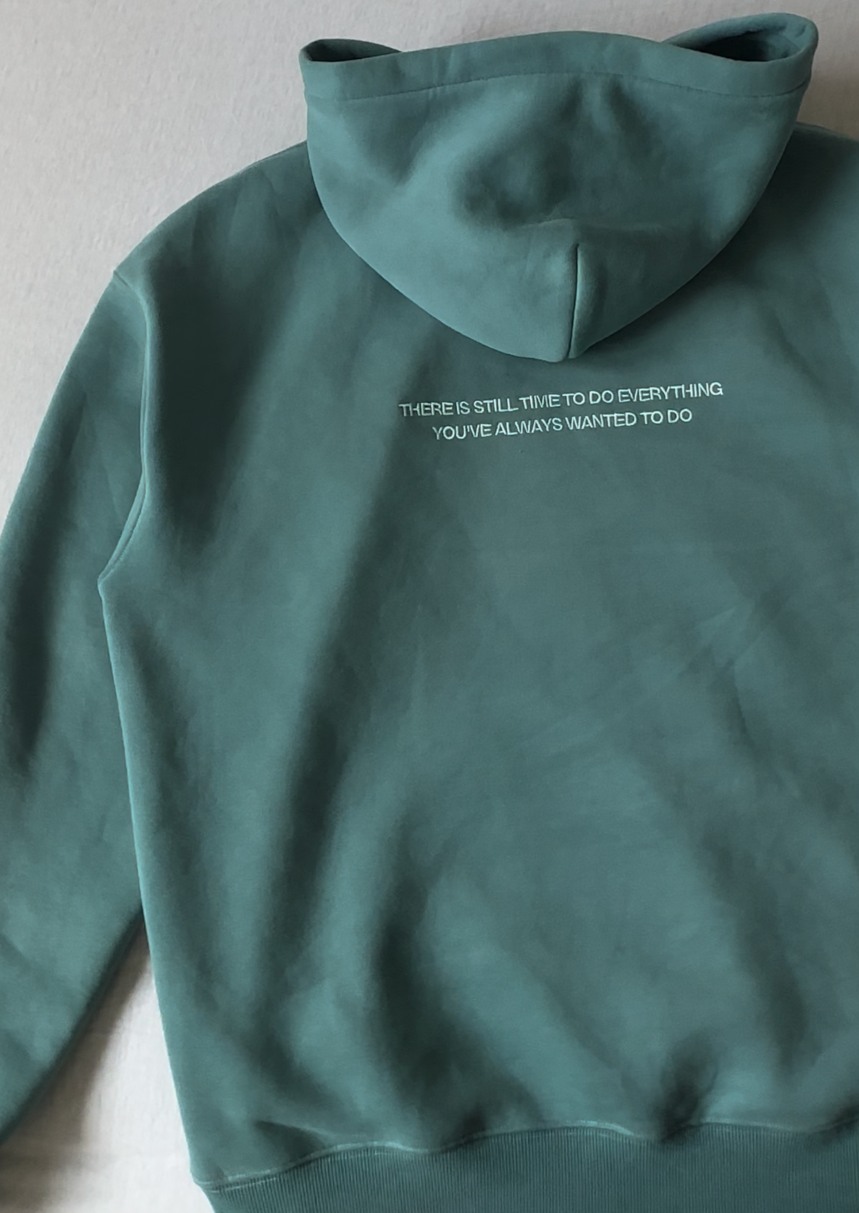 "STILL TIME" lux hoodie in Sea