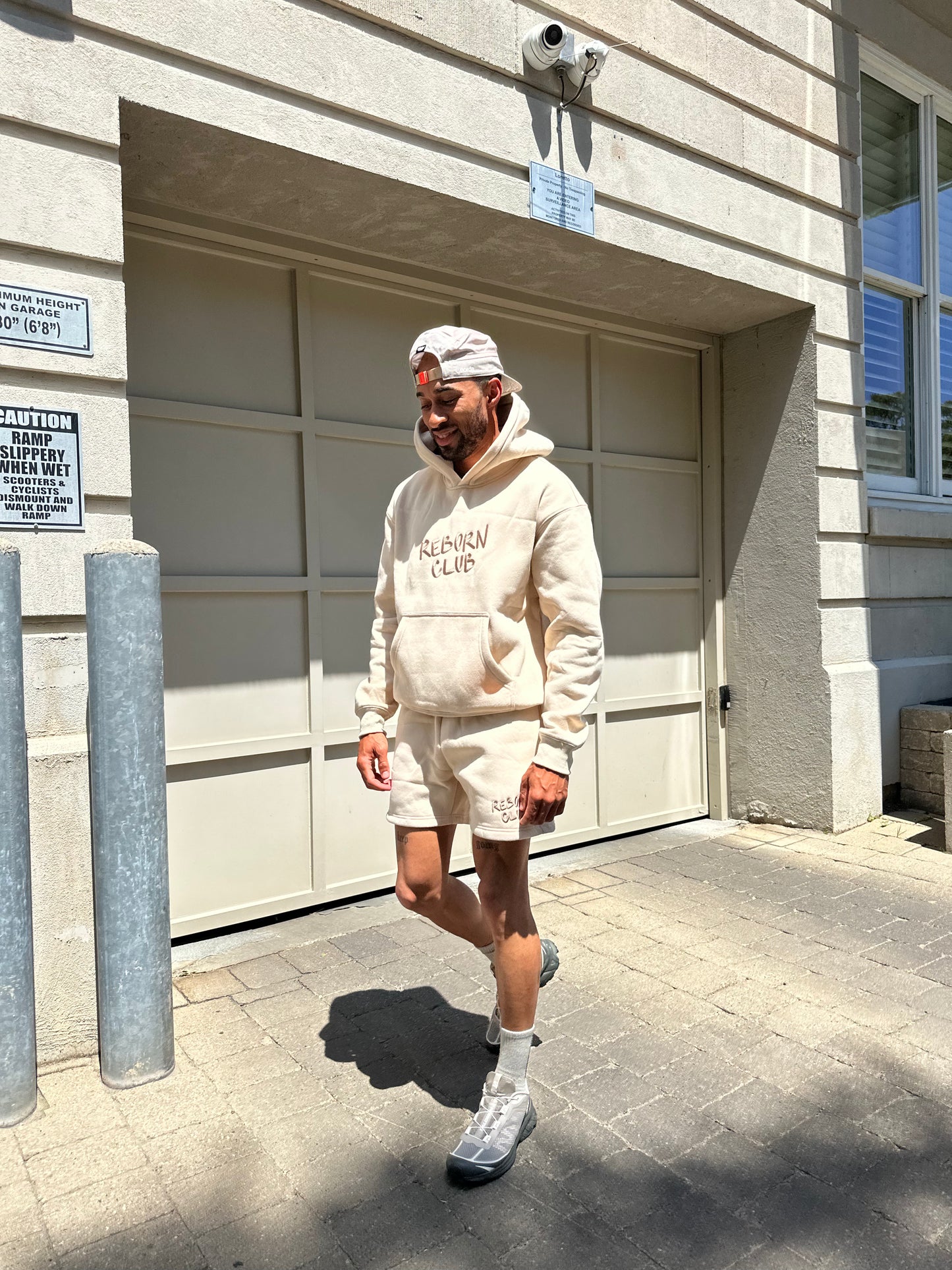"STILL TIME" lux shorts in Sand