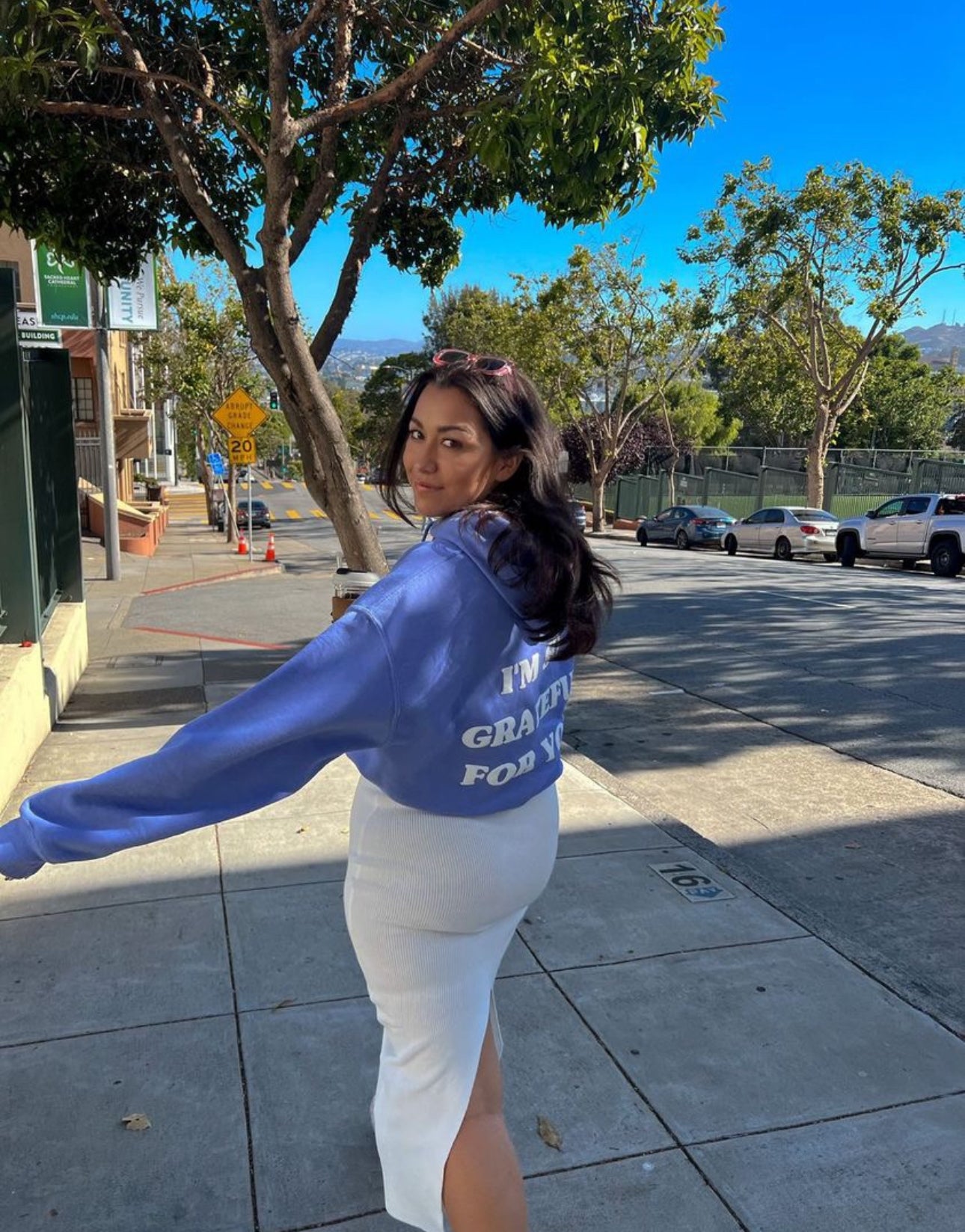 'GRATEFUL FOR YOU' violet hoodie