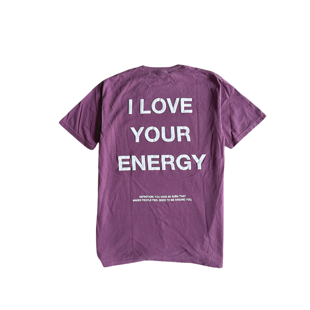 'I LOVE YOUR ENERGY' berry tee