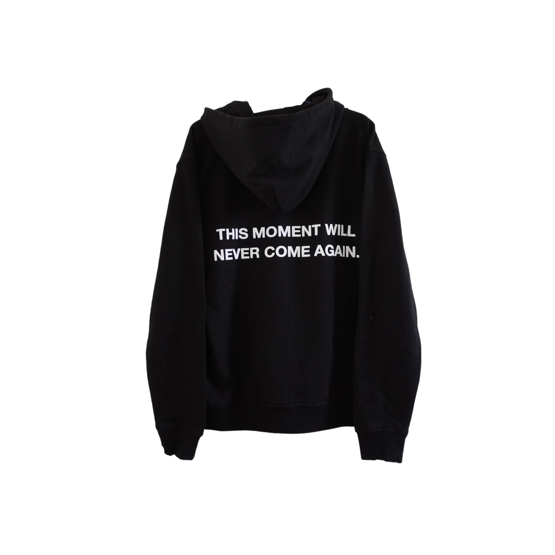 'THIS MOMENT' black zip-up