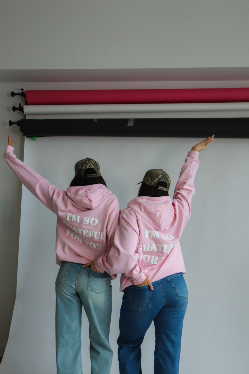 'GRATEFUL FOR YOU' HOODIE IN BABY PINK