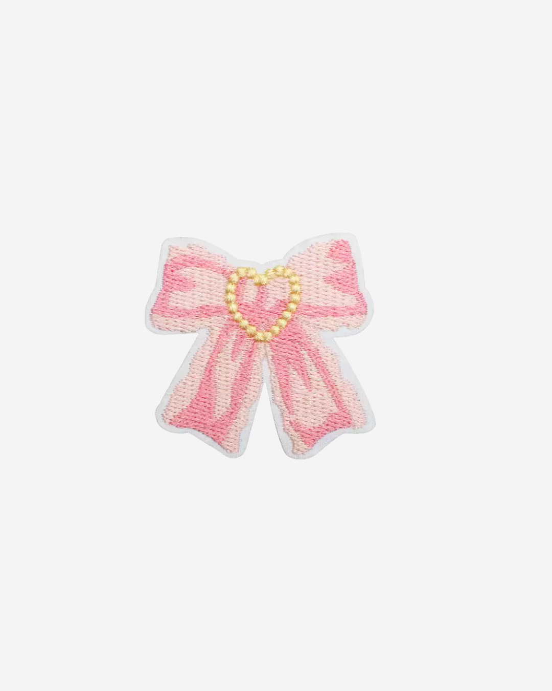 pink bow iron-on patch
