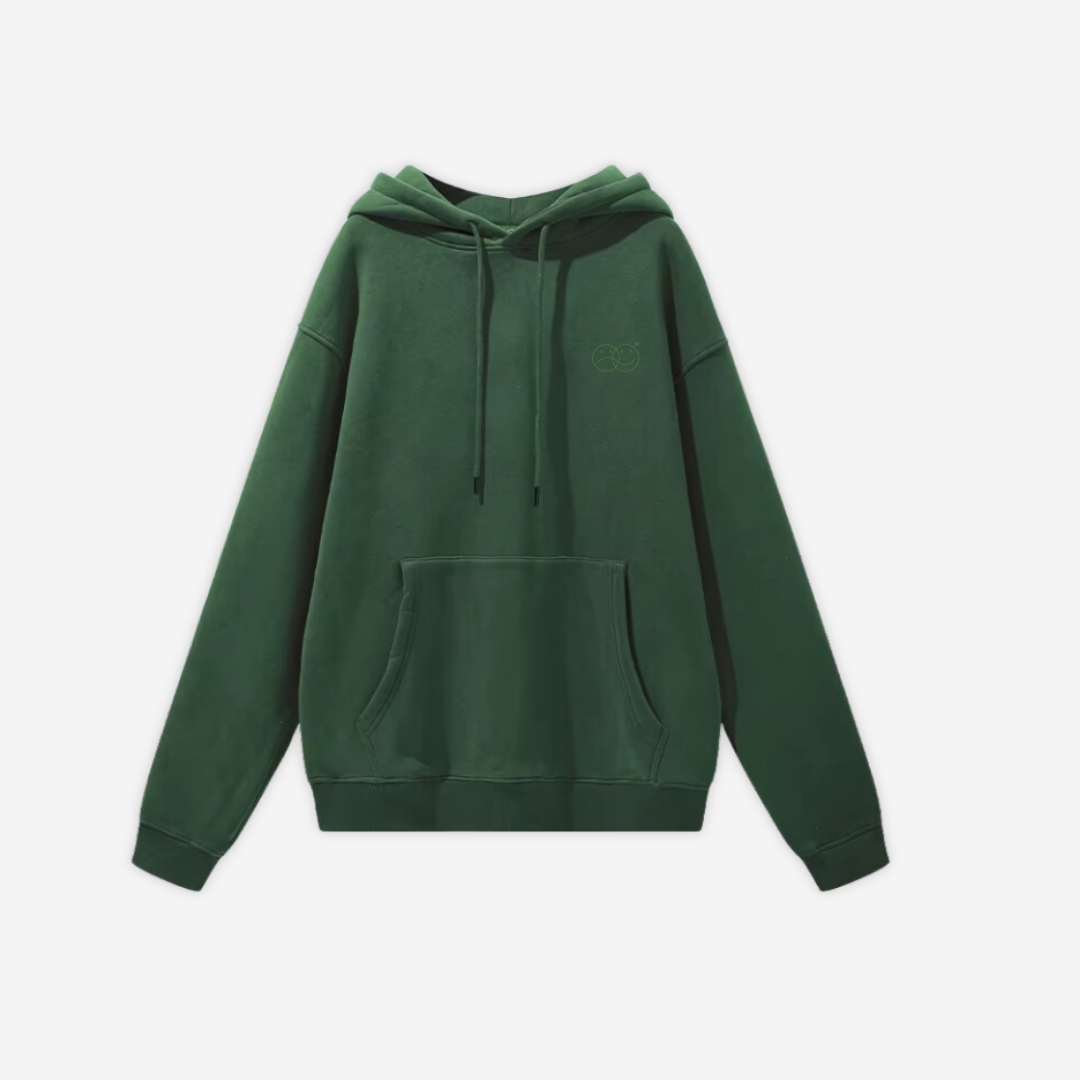 'REINVENT' HOODIE IN DEEP GREEN