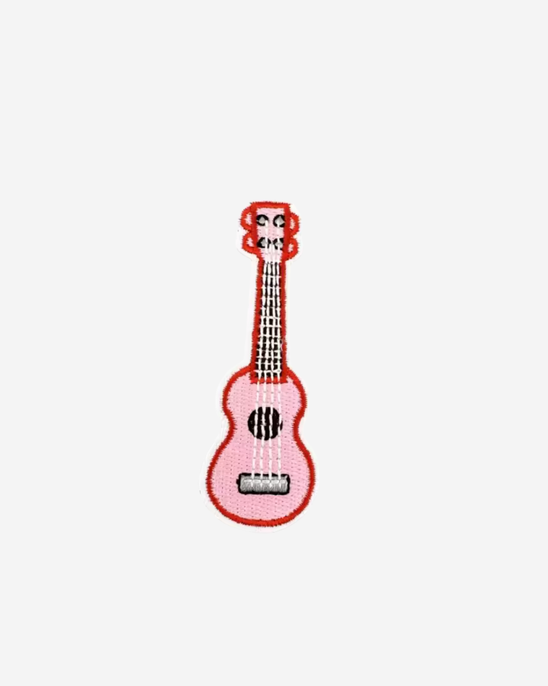 pink guitar iron-on patch