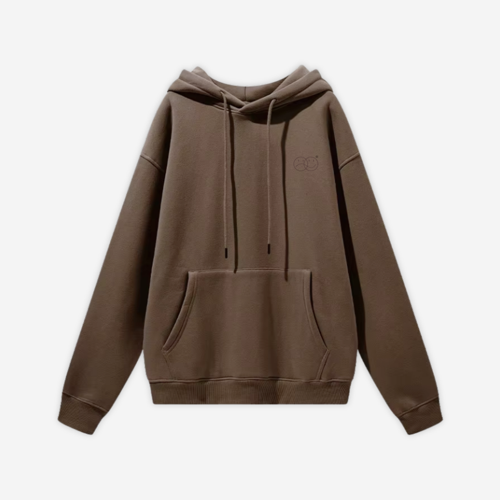 'REINVENT' HOODIE IN CHOCOLATE