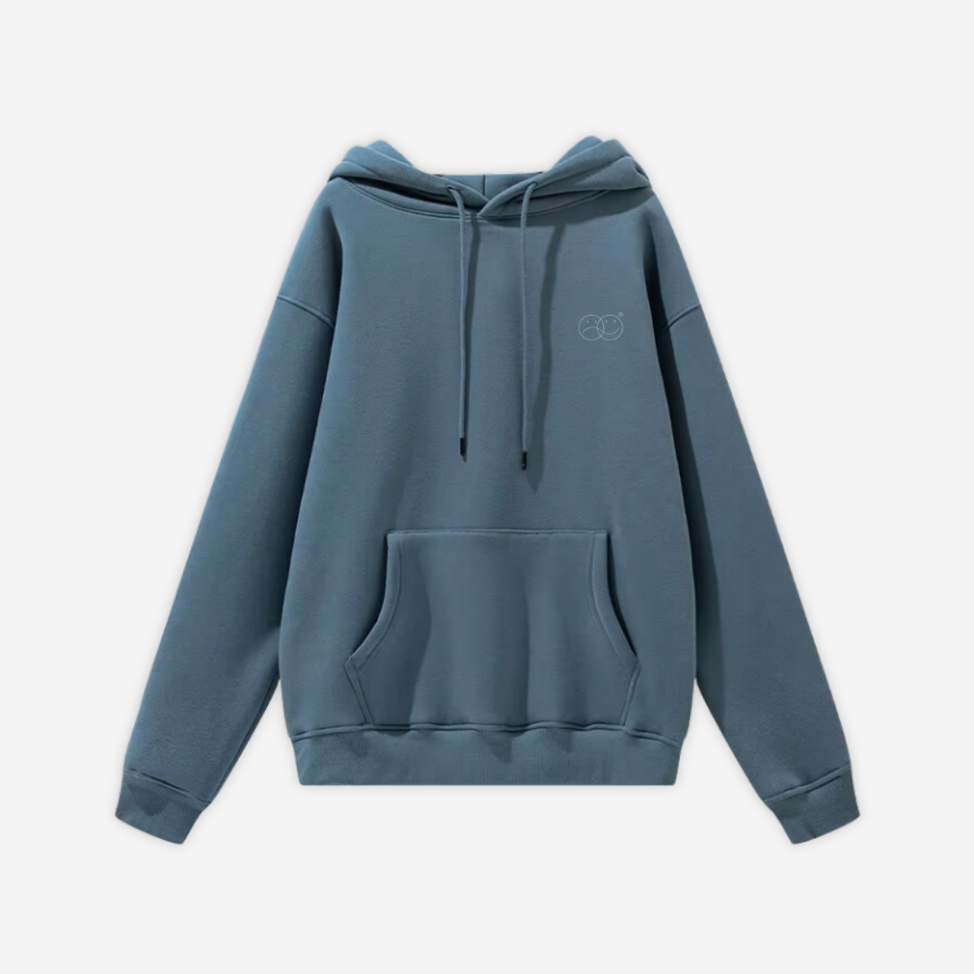 'REINVENT' HOODIE IN STORMY BLUE