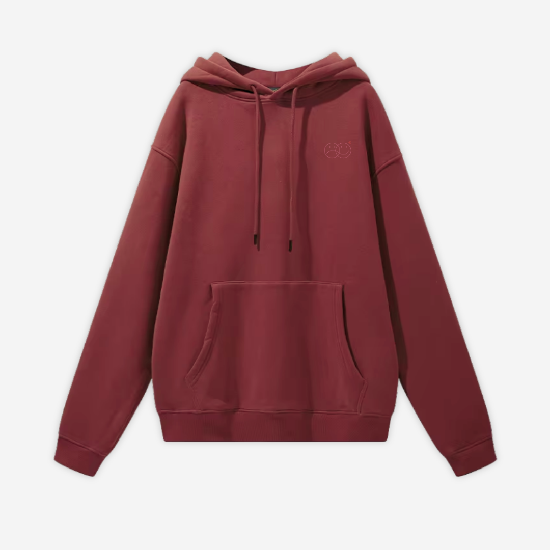 'REINVENT' HOODIE IN CRANBERRY