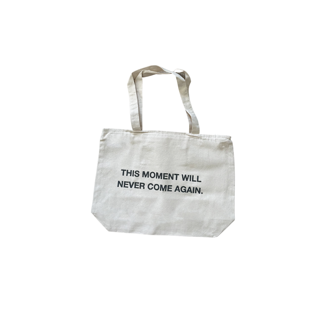 "THIS MOMENT" tote in cream
