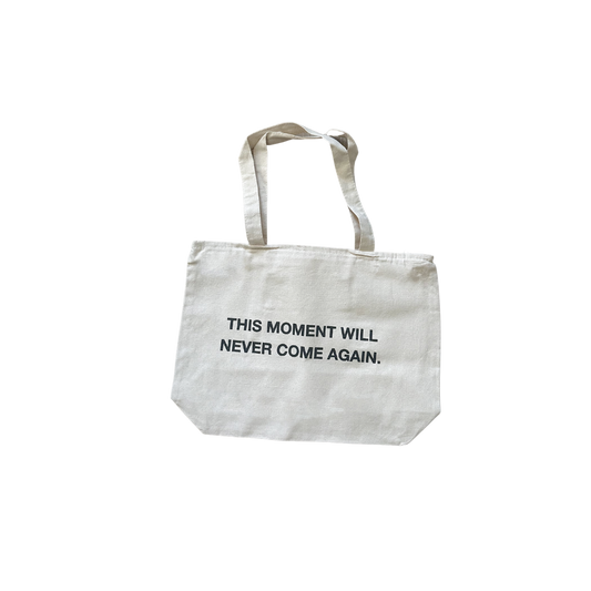 "THIS MOMENT" tote in cream