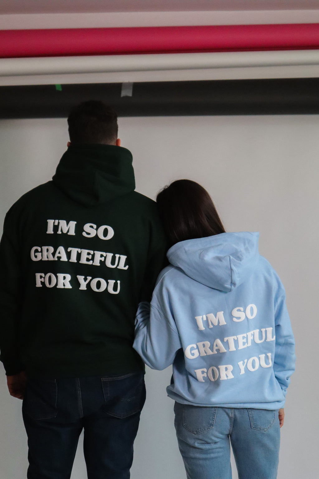 'GRATEFUL FOR YOU' HOODIE IN BABY BLUE