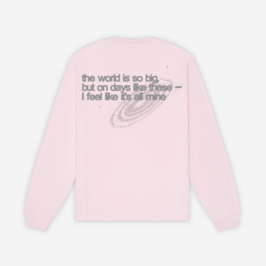 "THE WORLD IS MINE" Soft Pink Long Sleeve