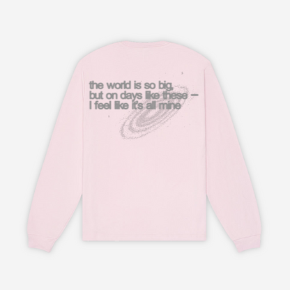 "THE WORLD IS MINE" Soft Pink Long Sleeve