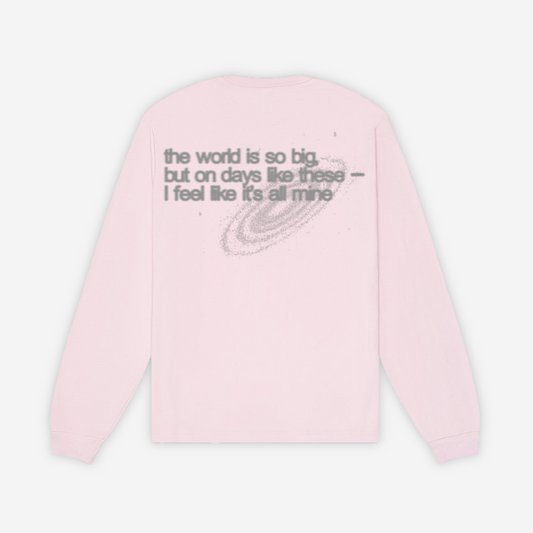 "THE WORLD IS MINE" Soft Pink Long Sleeve
