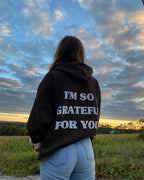 'GRATEFUL FOR YOU' HOODIE IN BROWN
