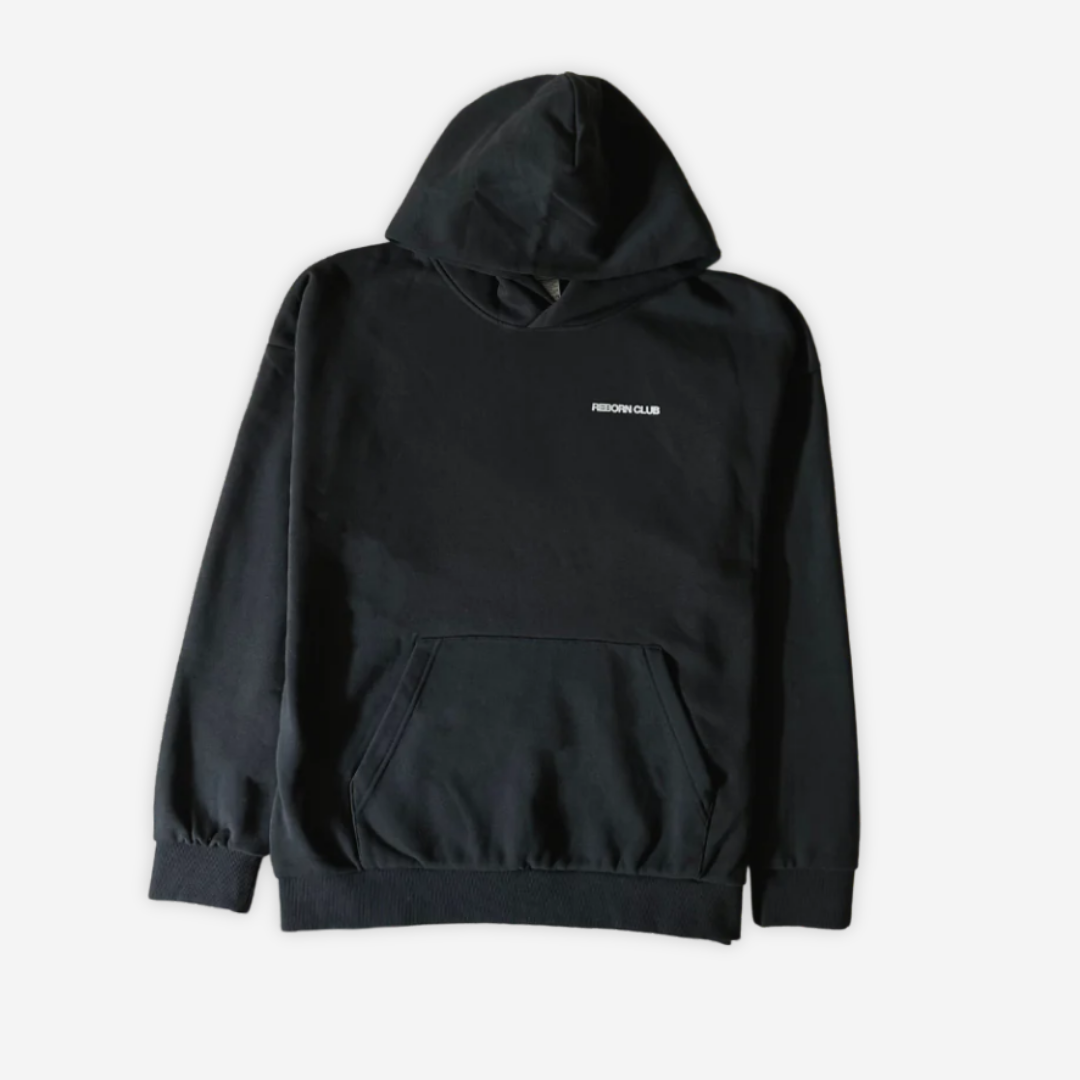 "THIS CHAPTER" ultra heavyweight hoodie in off-black