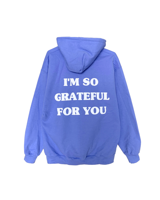 'GRATEFUL FOR YOU' violet hoodie
