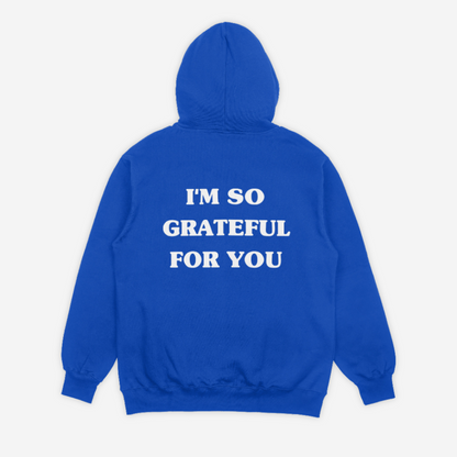 'GRATEFUL FOR YOU' royal blue hoodie