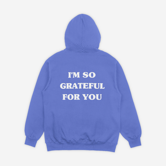 'GRATEFUL FOR YOU' violet hoodie