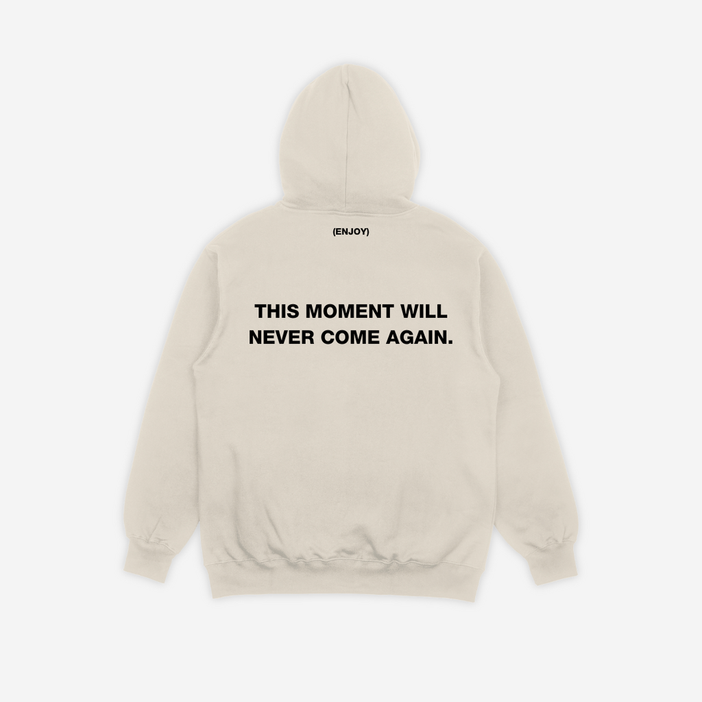 'THIS MOMENT' HOODIE IN CREAM