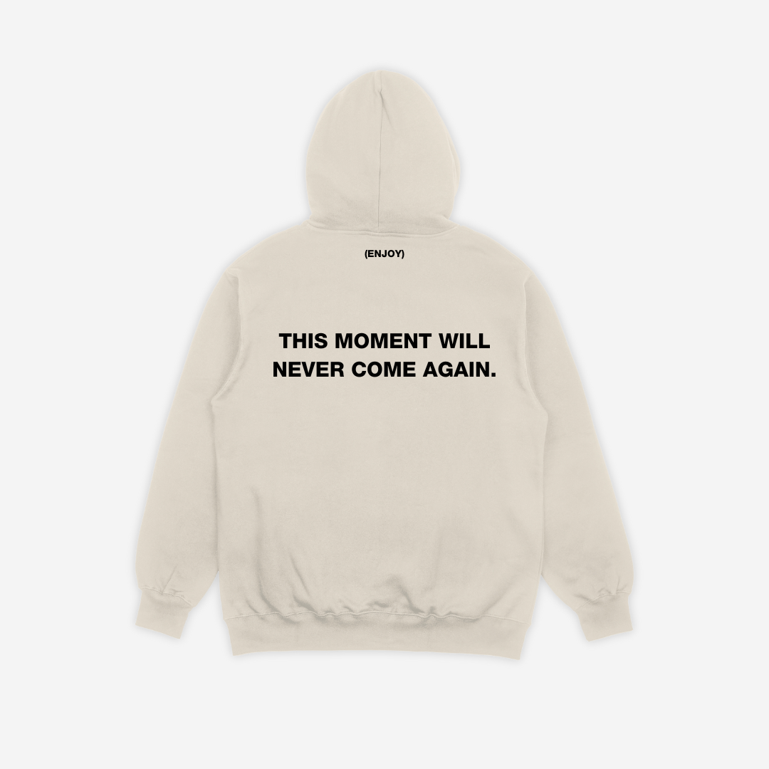 'THIS MOMENT' HOODIE IN CREAM