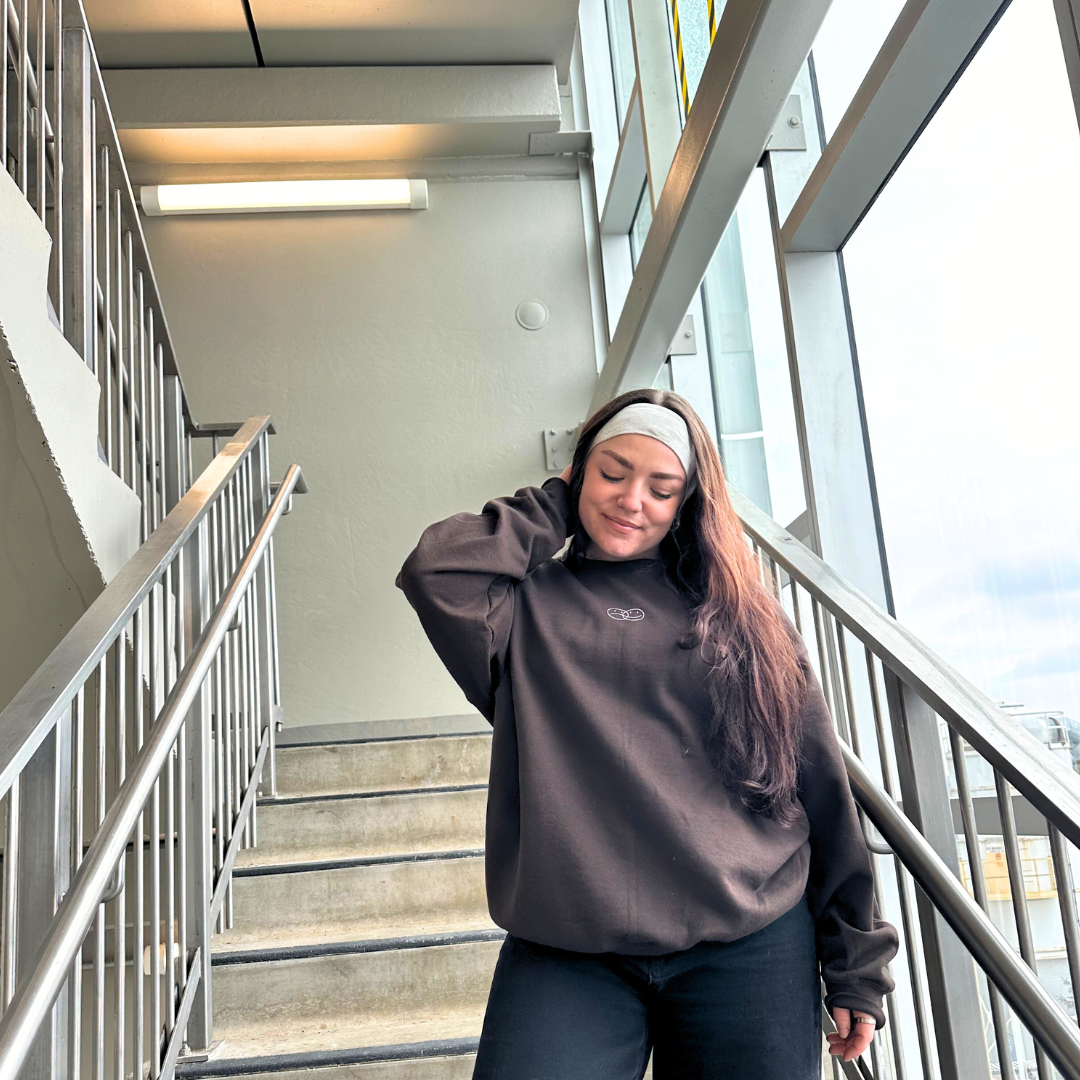 'ROOTING FOR YOU' CREW IN CHOCOLATE BROWN