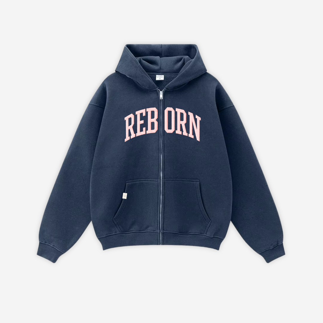 VARSITY ZIP HOODIE IN NAVY *PRE-ORDER*