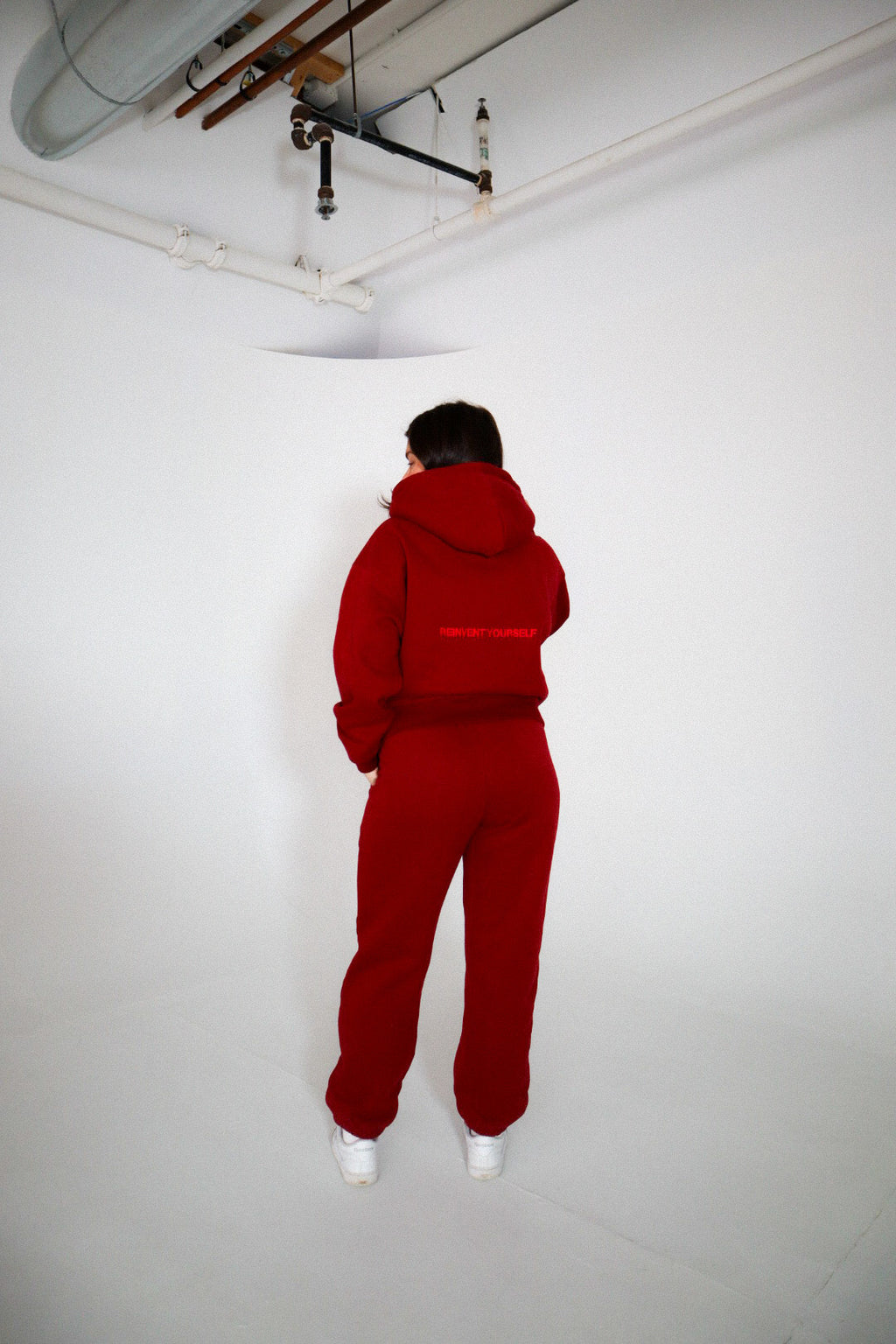 'REINVENT' SWEATPANTS IN CRANBERRY