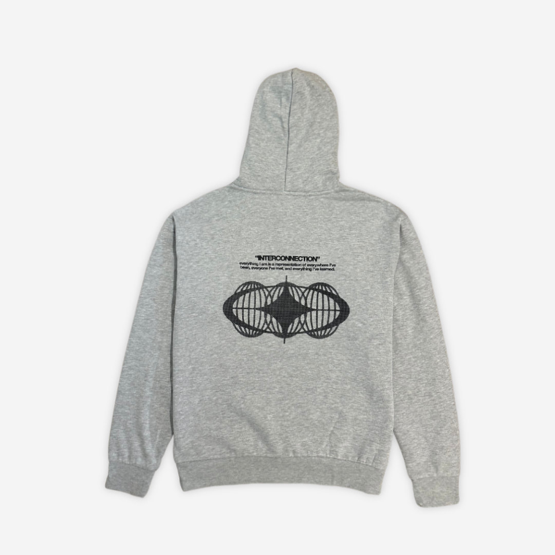 'INTERCONNECTION' HOODIE IN GREY