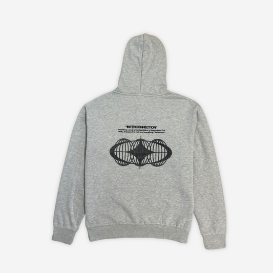 'INTERCONNECTION' grey hoodie