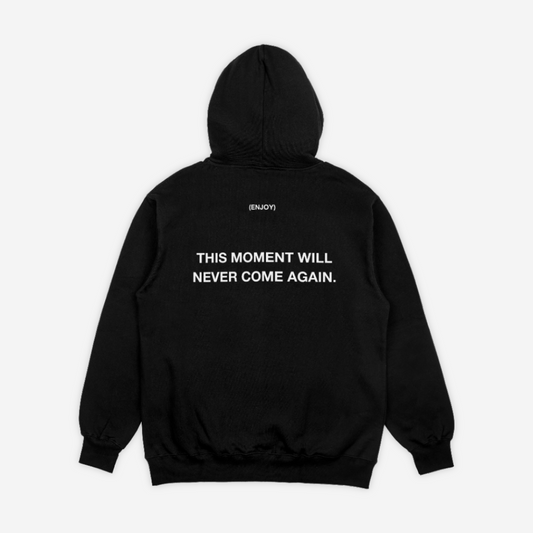 'THIS MOMENT' black zip-up