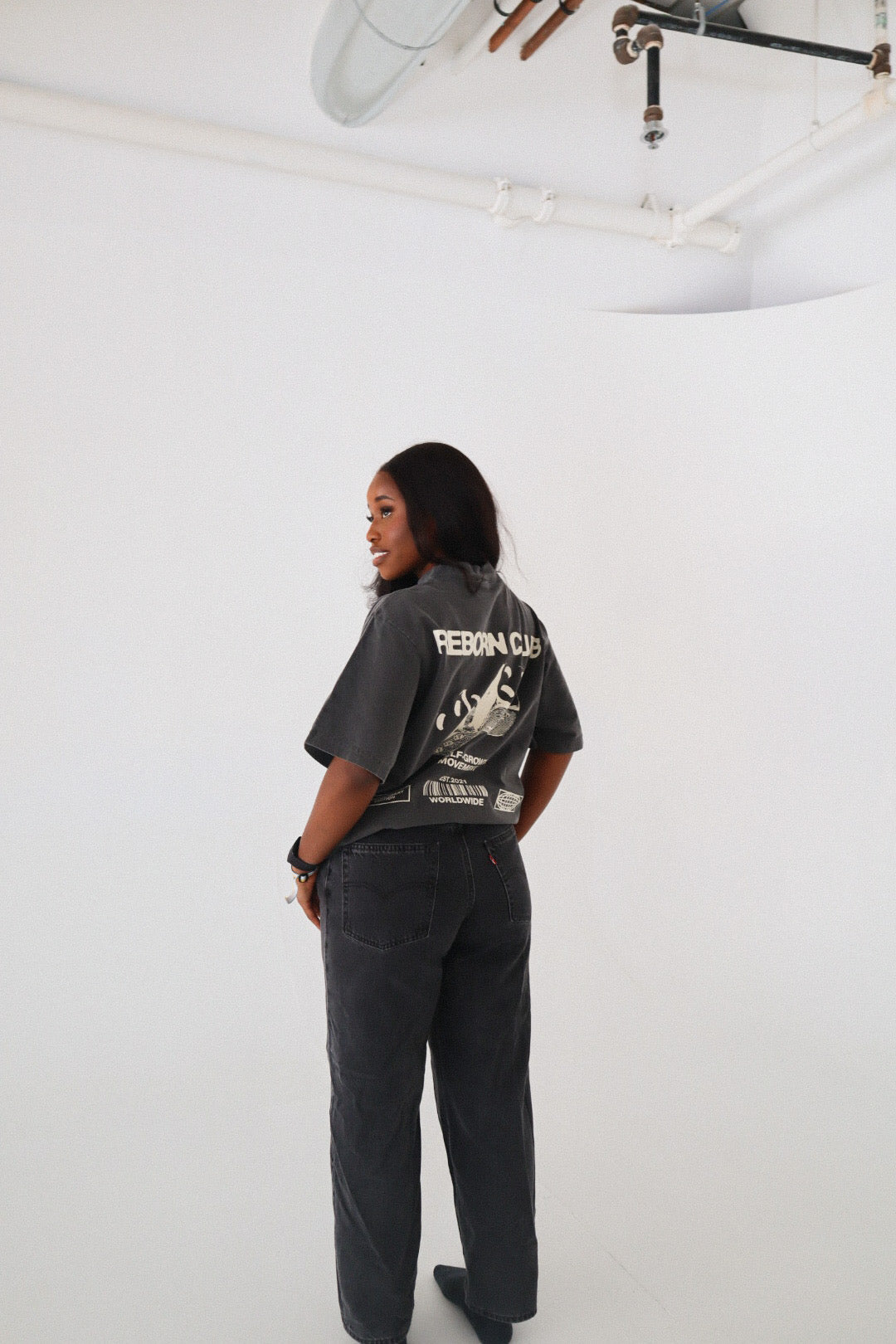 'TAKE A CHANCE' TEE IN ACID GREY