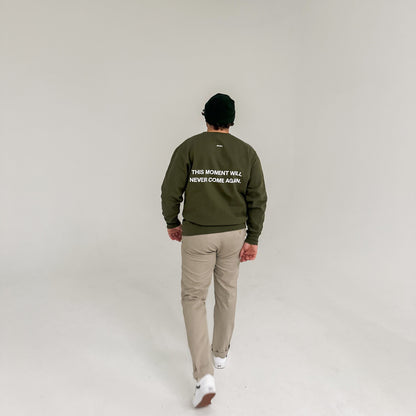 THIS MOMENT' moss crewneck