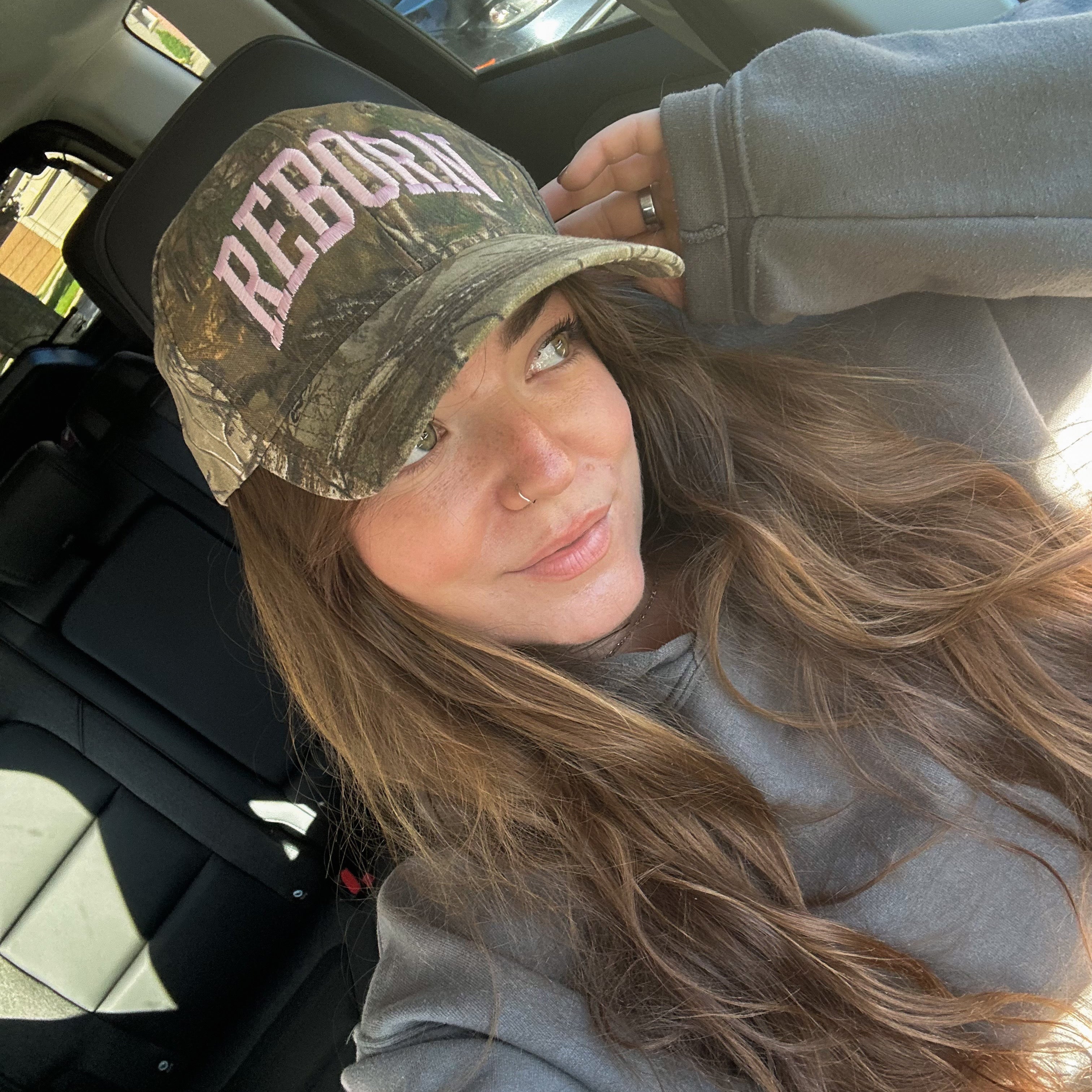 "REBORN" CAP IN PINK CAMO