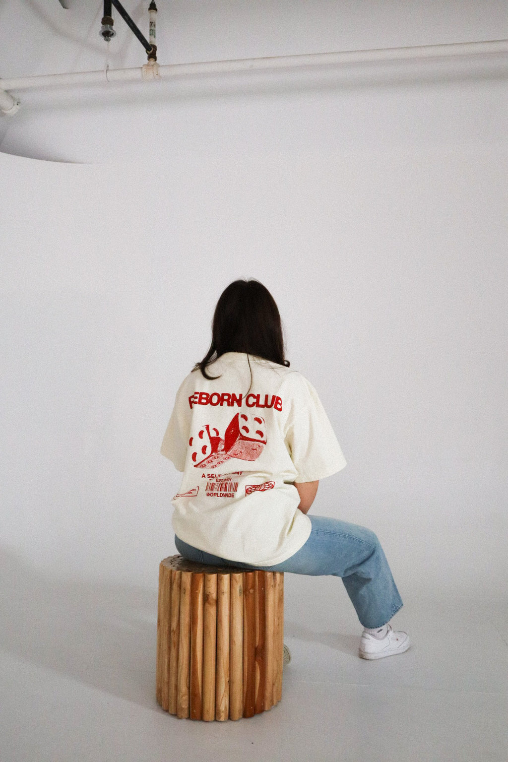 'TAKE A CHANCE' TEE IN CREAM