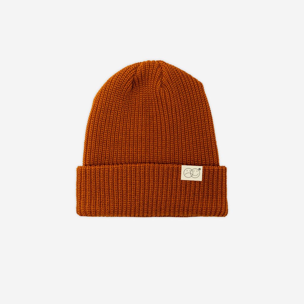 BURNT ORANGE KNIT BEANIE