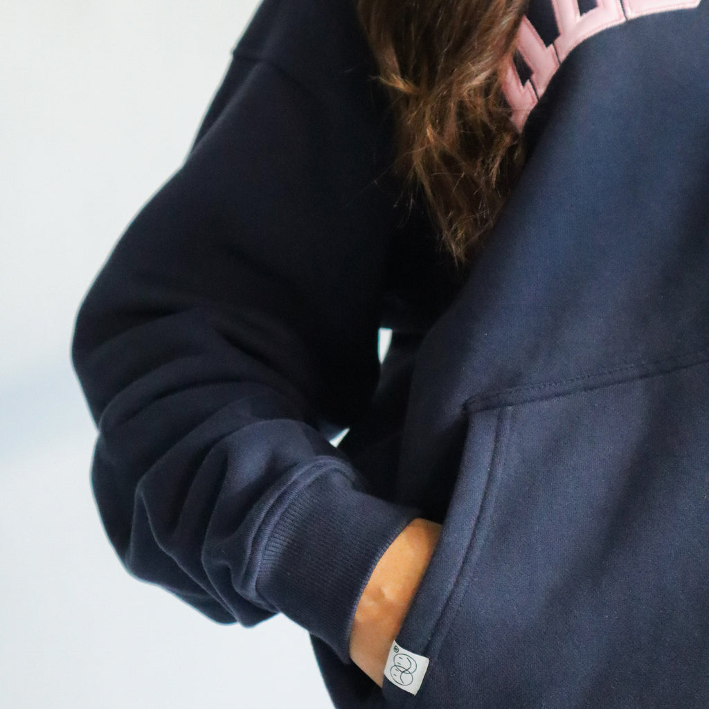 VARSITY ZIP HOODIE IN NAVY *PRE-ORDER*