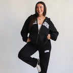 VARSITY SWEATS IN BLACK