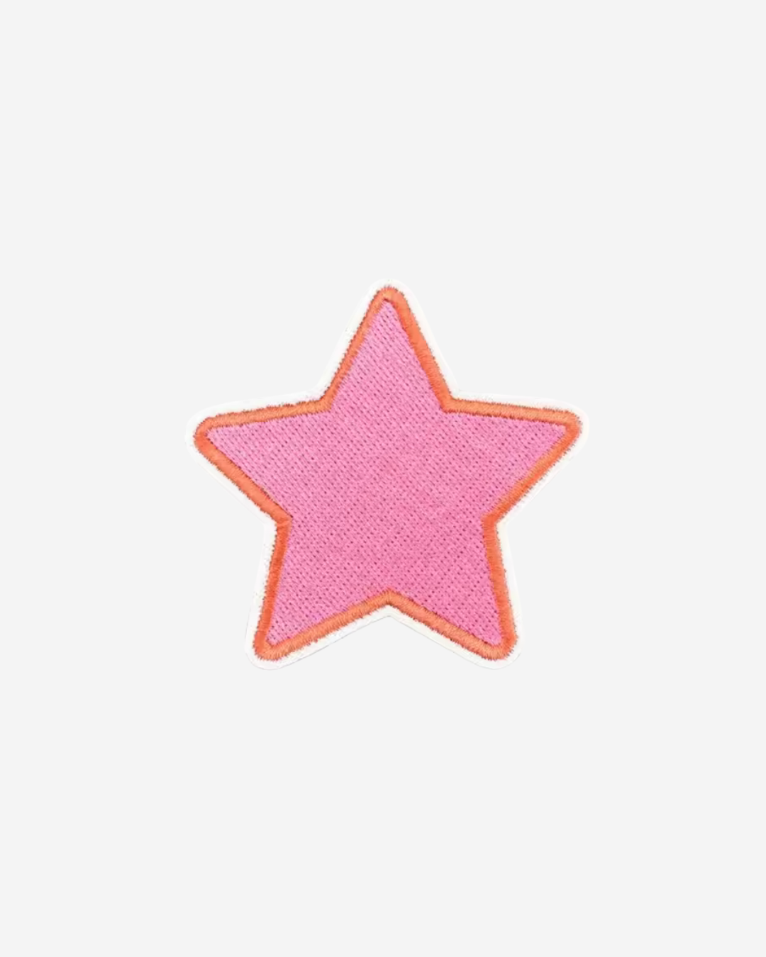 pink star iron-on patch