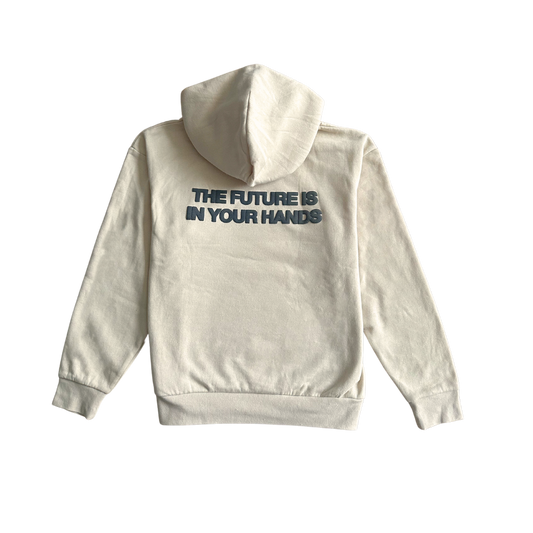 "THE FUTURE" hoodie in cream