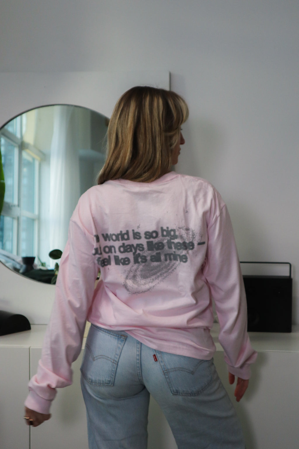 'THE WORLD IS MINE' SOFT PINK LONG SLEEVE