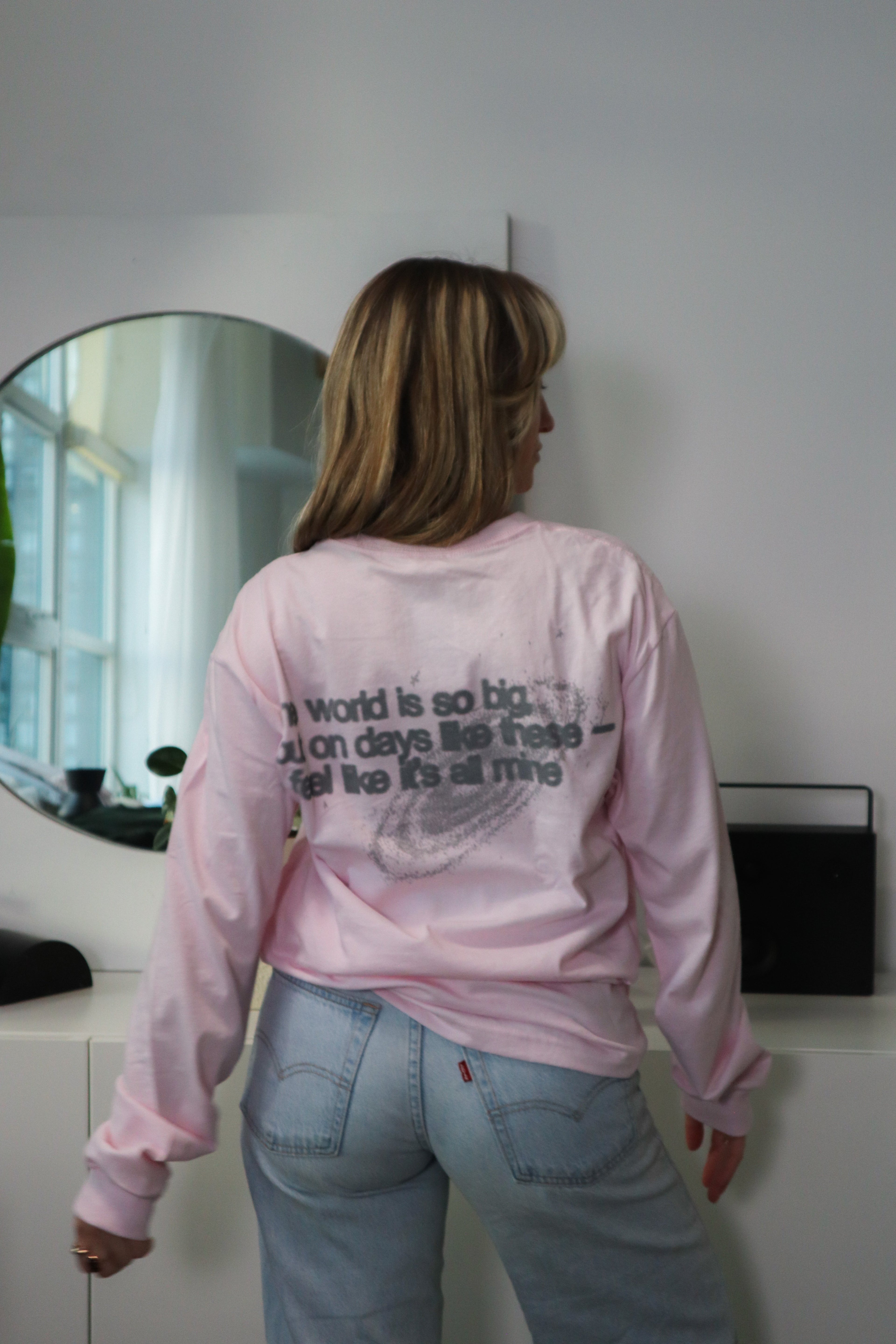 'THE WORLD IS MINE' SOFT PINK LONG SLEEVE