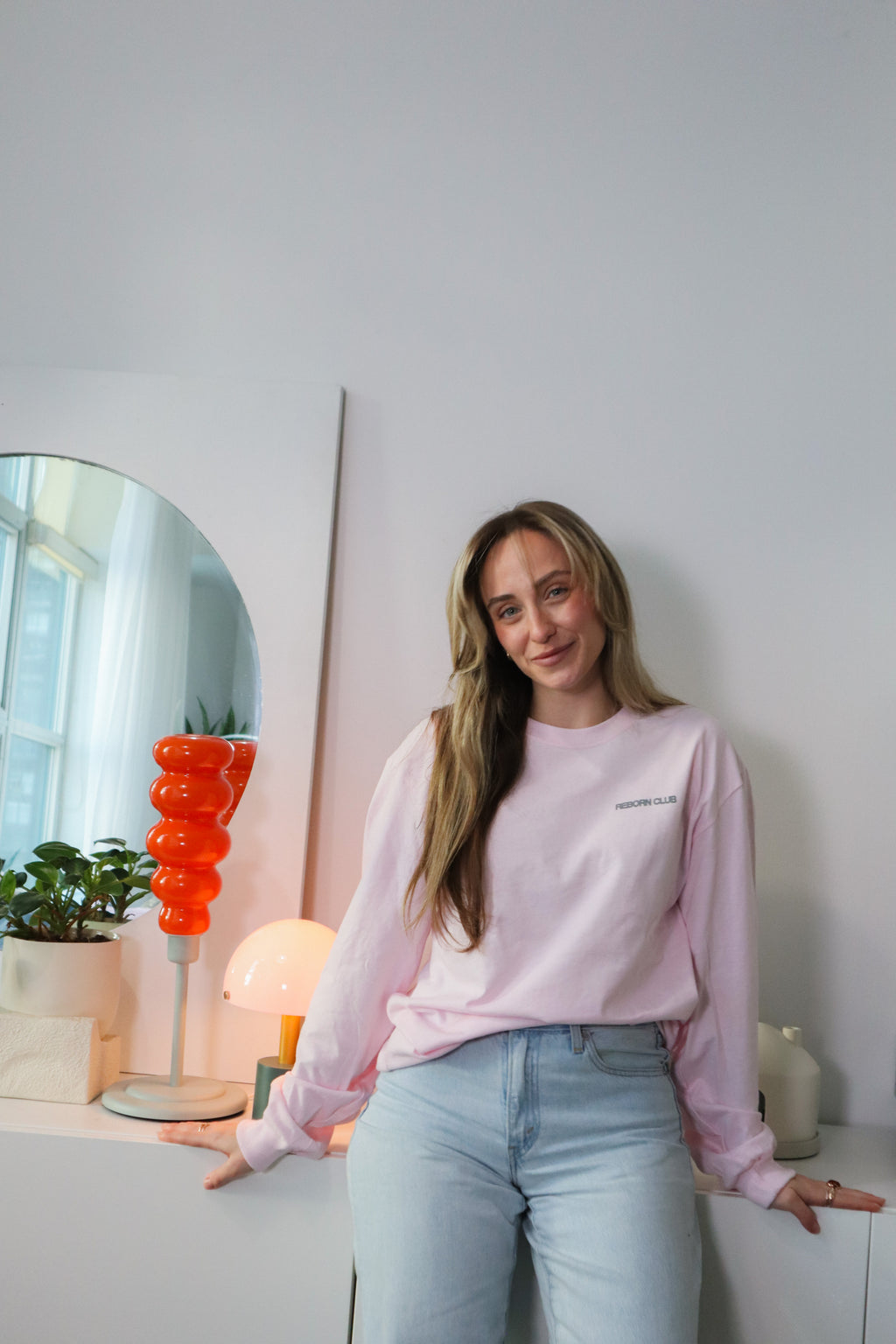 'THE WORLD IS MINE' SOFT PINK LONG SLEEVE