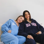 VARSITY ZIP HOODIE IN SKY