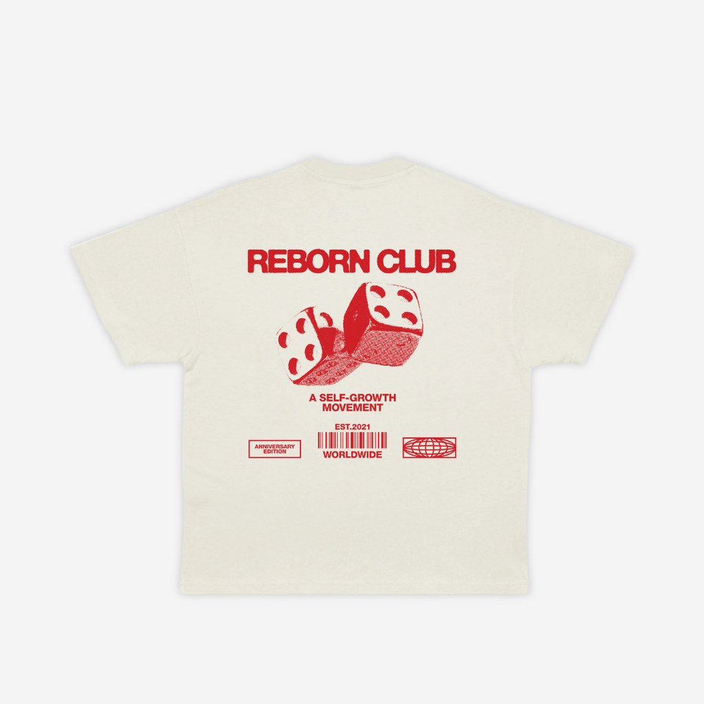 'TAKE A CHANCE' TEE IN CREAM